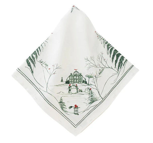 Country Estate Winter Frolic Napkin - Evergreen