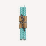 10" Rope Taper Handmade Beeswax Candles: Cobalt