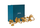 Forest Walk  Leaf Napkin Ring Assorted Set/4 - Gold