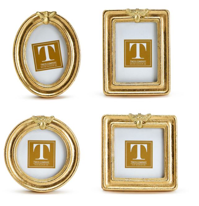 Golden Bee Set of 4 Gold Leaf Finish Photo Frame Includes 4 Styles