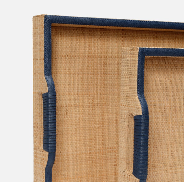 Hammet Rattan and Navy Tray