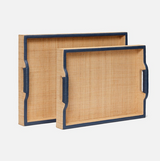 Hammet Rattan and Navy Tray