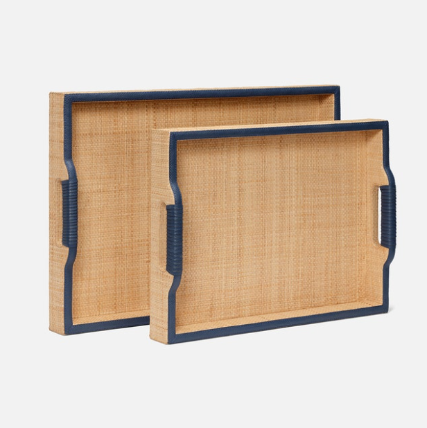 Hammet Rattan and Navy Tray