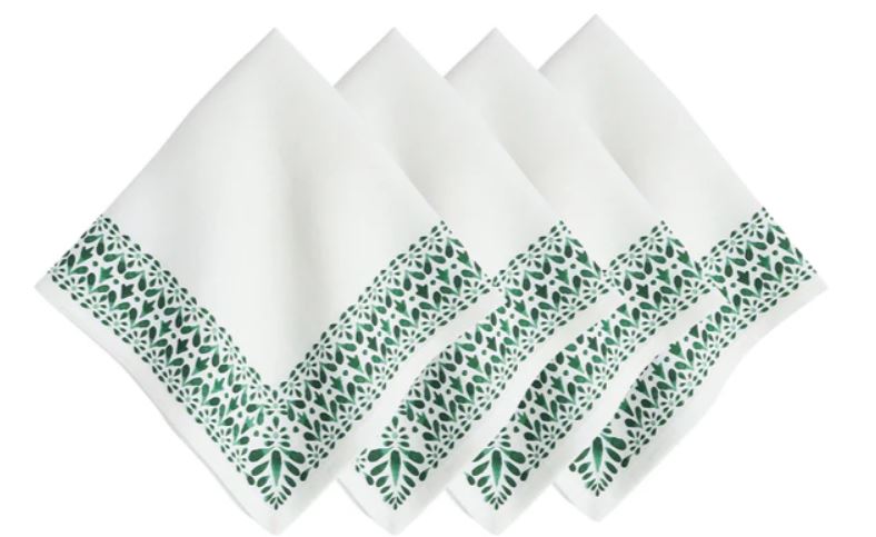 Iberian Border Napkin Set/4 - Evergreen
