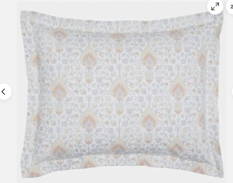 NIRAV 1 Euro SHAM ORGANIC VIOLETS FLOWER ORANGE PINK LILAC 26"