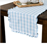 Gingham Ruffle 18" x 90" Table Runner -