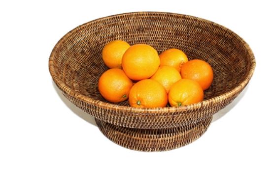 Round Pedestal Fruit Basket - AB 17.75x7'H