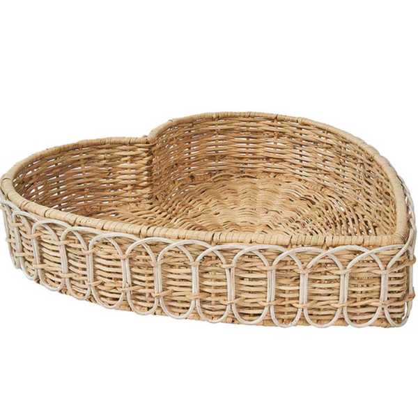 Provence Rattan 16" Heart Tray