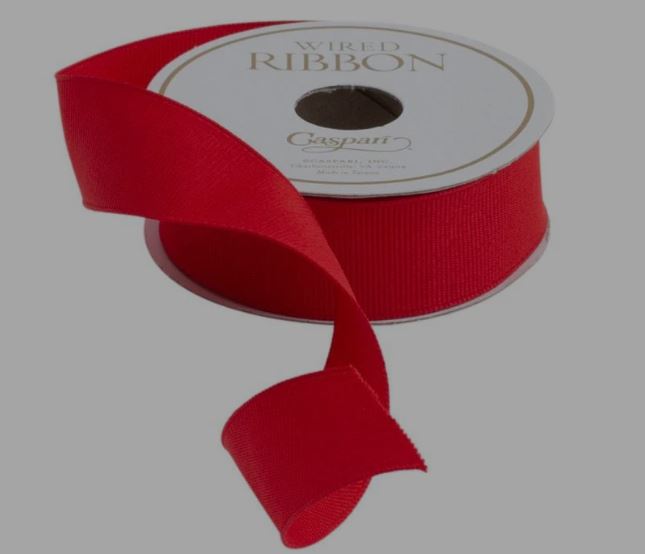 1" Red Grosgrain Wired Ribbon - 8 Yard Spool
