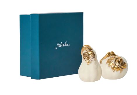 Forest Walk  Pumpkin Salt & Pepper Shakers - Gold