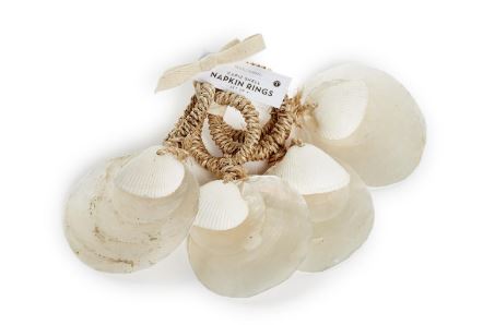 Set of 4 Hand-Crafted Capiz Shell Napkin Rings