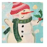 Vintage Snowman with Holly Greeting Card