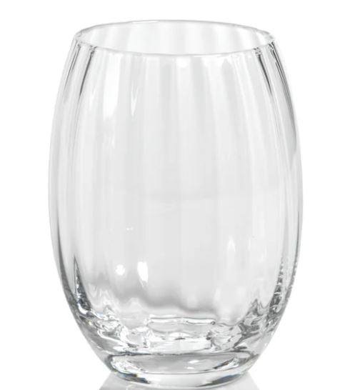 Madeleine Optic Glassware - Clear - Stemless Glass