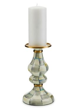 Sterling Check Pillar Candlestick