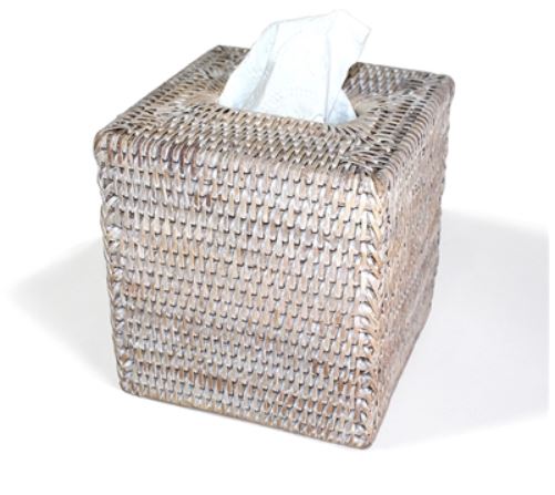 Rattan Square Tissue Box