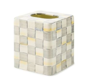Sterling Check Boutique Tissue Box Cover