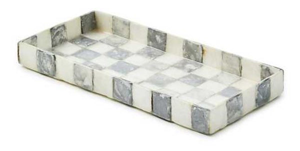Sterling Check Capiz Vanity Tray