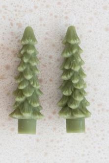 Unscented Tree Shaped Taper Candles, Set of 2