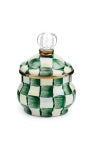 Emerald Check Lidded Sugar Bowl