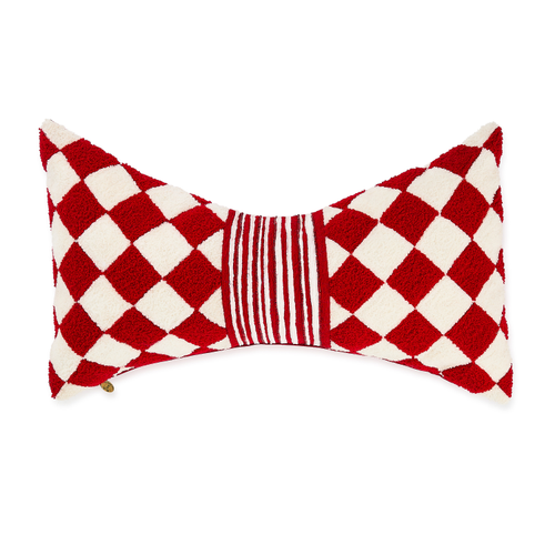 Red Diamond Bow Pillow