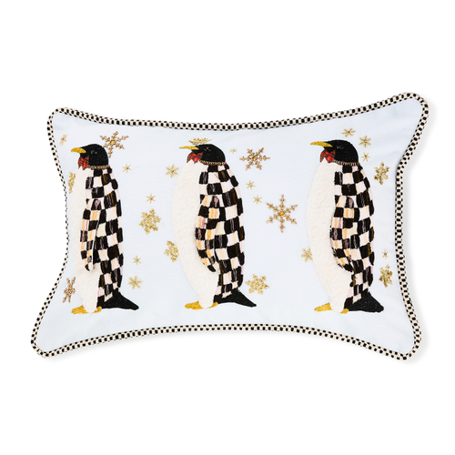 Penguin Parade Throw Pillow