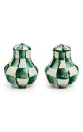 Emerald check salt & pepper shakers