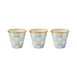 Enamel Check Herb Pot