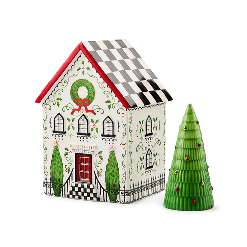 Holly Village Illuminated Ceramic House