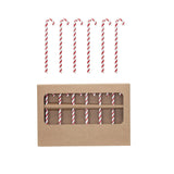 Glass Candy Cane Shaped Stir Sticks Boxed Set of 6