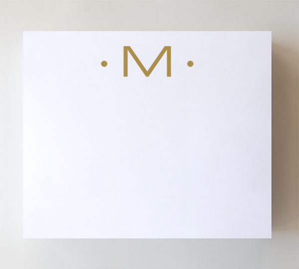 Initial Notepad - Large Gold Foil Initials M