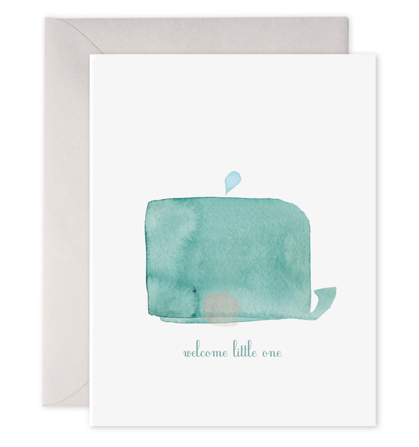 Welcome Little One Whale Card | New Baby Shower Greeting: 4.25 X 5.5 INCHES