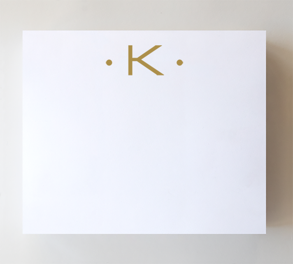 Initial Notepad - Large Gold Foil Initials K