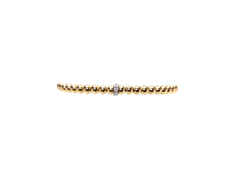 Yellow Gold Bracelet with Diamond Rondelle