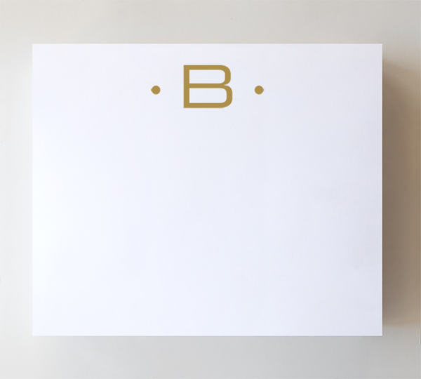 Initial Notepad - Large Gold Foil Initials B