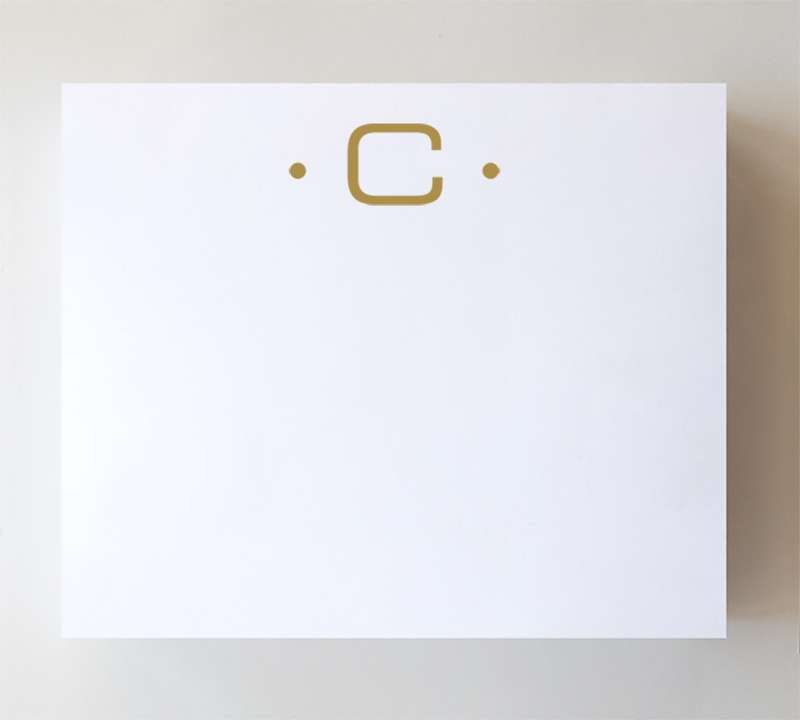 Initial Notepad - Large Gold Foil Initials C