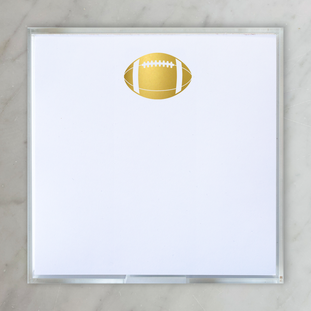 Notepad - Small Gold Foil Football – LouLous Decor