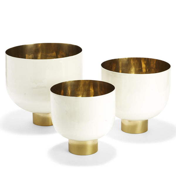 White Bowl with Gold Base