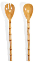 BAMBOO TOUCH ACCENT SALAD SERVERS SET OF TWO