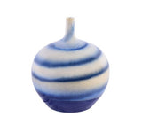 Blue & White Horizontal Striped Vase