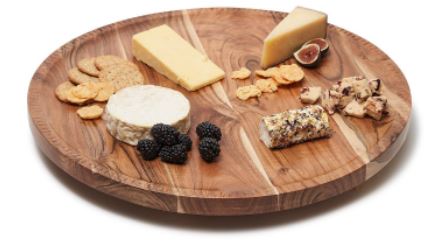Rotating Charcuterie Board with Hand-Etched Border