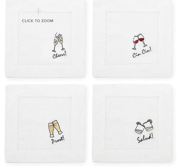 CHEERS COCKTAIL NAPKIN S/4