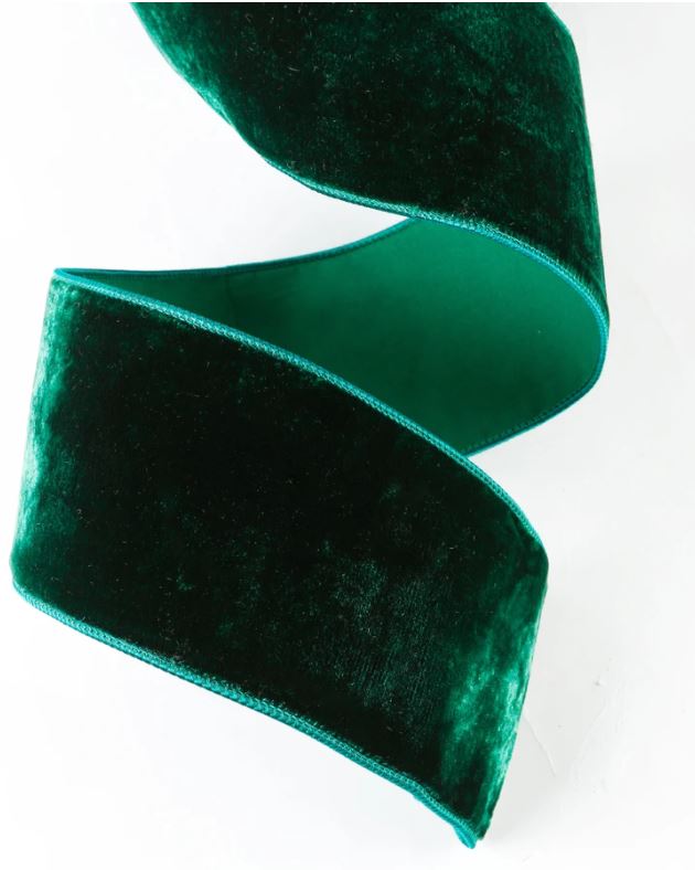 EMERALD GREEN VELVET TRIM