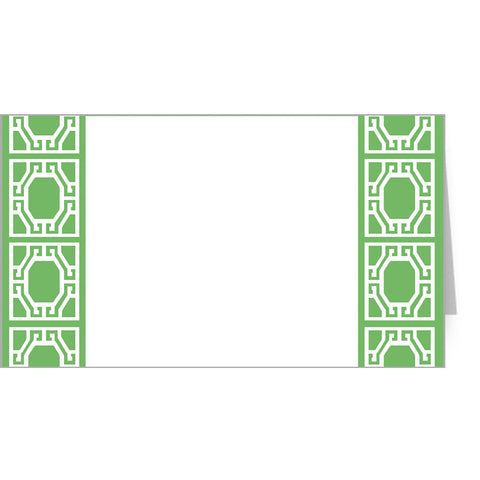 Green Garden Gate Foldover Placecards