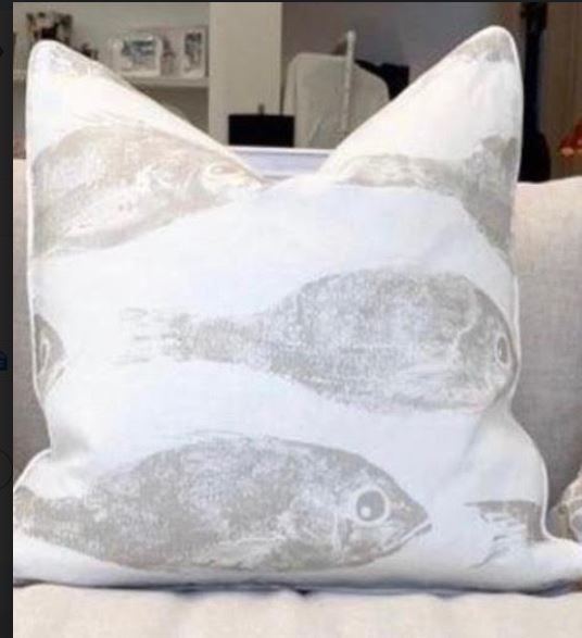 Nantucket Gyotaku Linen Pillow