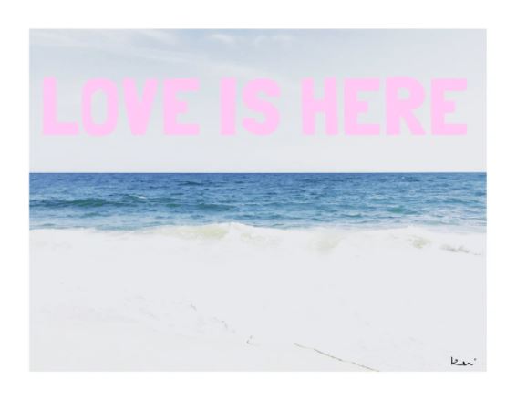 "Love is Here Beach in Pink" by Kerri Rosenthal