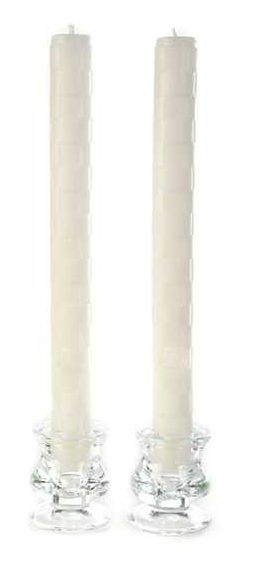 Raised Check Dinner Candles (Set of 2)