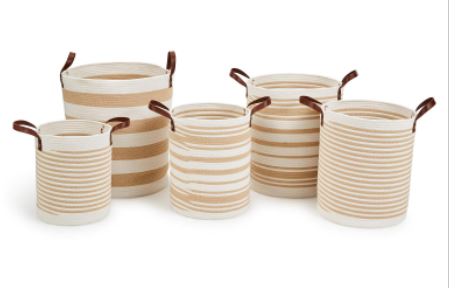 NATURAL STRIPE BASKETS