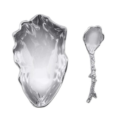 Oyster Dish with Coral Spoon
