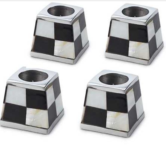 Black and White Check Candle Holder