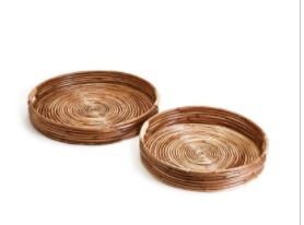 Hand-Crafted Cane Round Tray